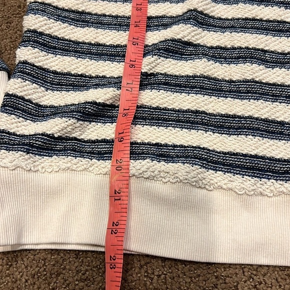 MOTHER blue and white striped long sleeve crew neck - Picture 7 of 10